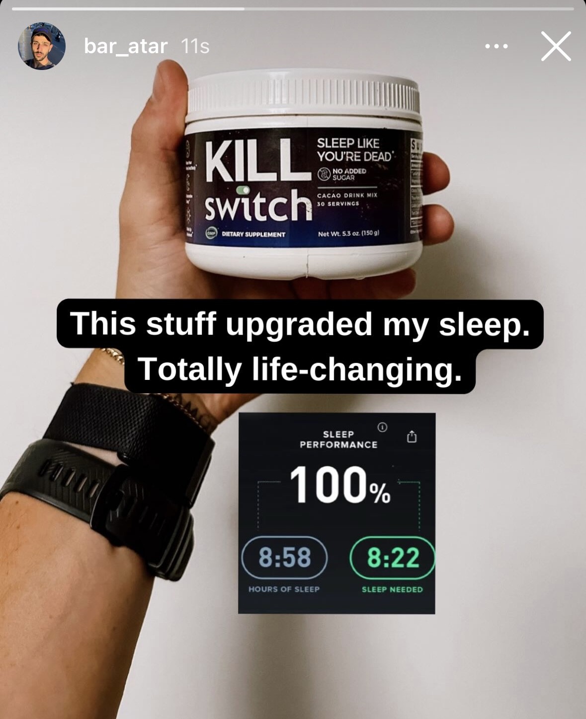 Customer post: 100% sleep performance