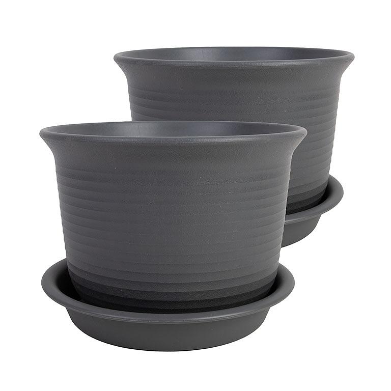 Set of 2 Large Round Plant Pots