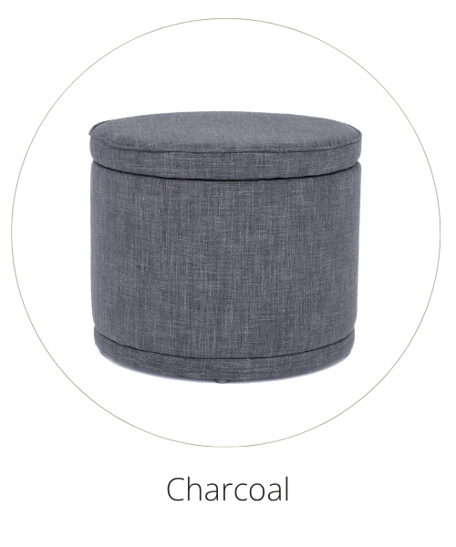 Mae Ottoman Small Charcoal
