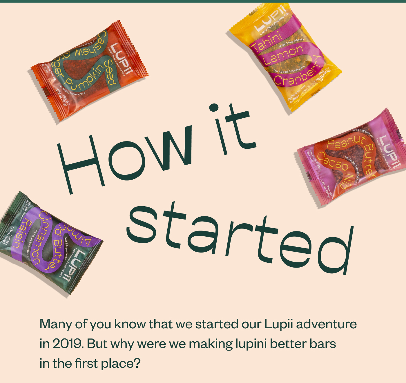 How it started- Many of you know that we started our Lupii adventure in 2019. But why were we making lupini better bars in the first place?