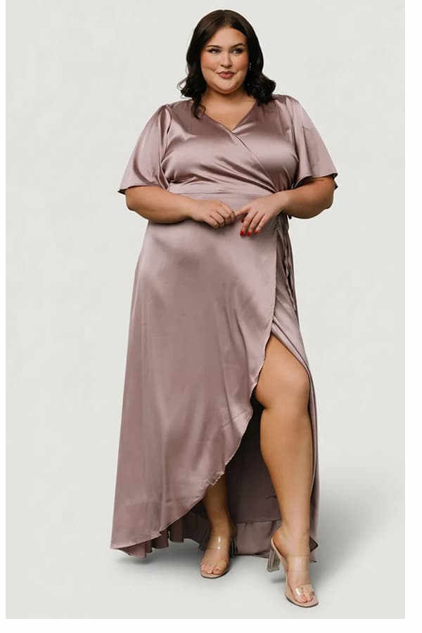Vara Satin Maxi Wrap Dress