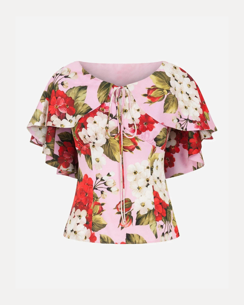 Dolce and Gabbana Pink Woven Top marked down at Century 21 NYC