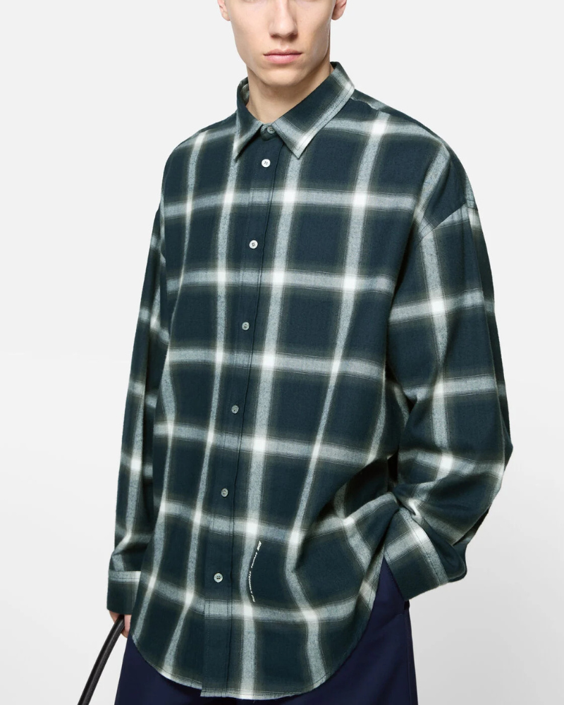Acne Studios long sleeve lyocell striped shirt at Century 21 NYC