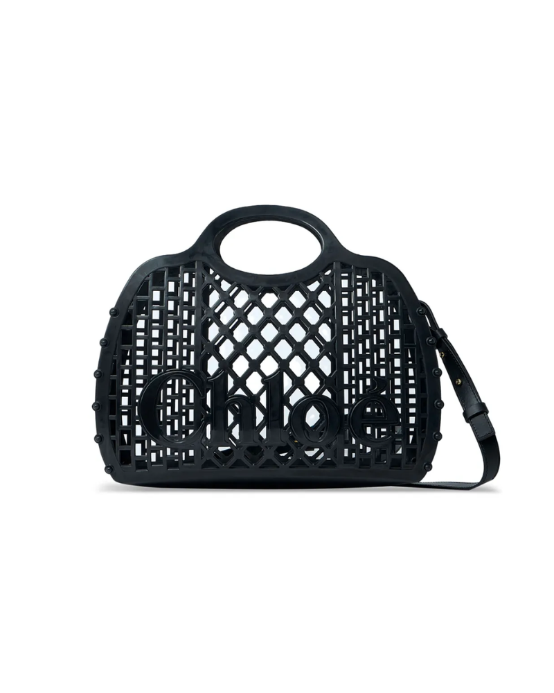 Chloé Cage Jelly bag in black at Century 21 NYC designer handbag drop