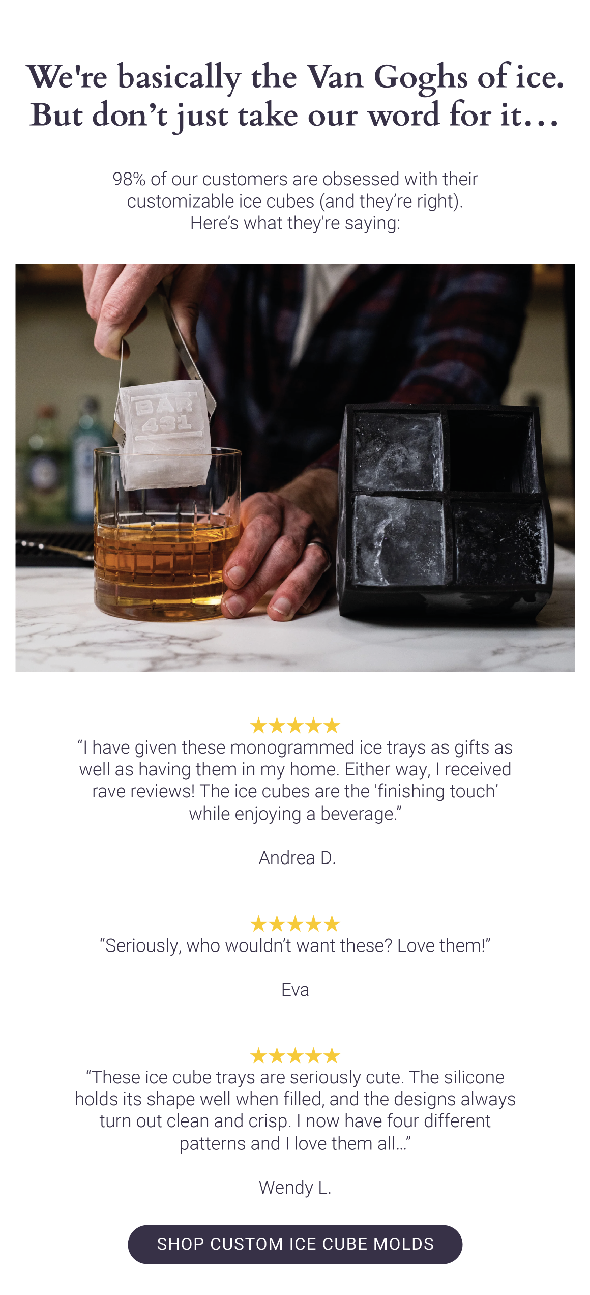 SHOP CUSTOM ICE CUBE MOLDS