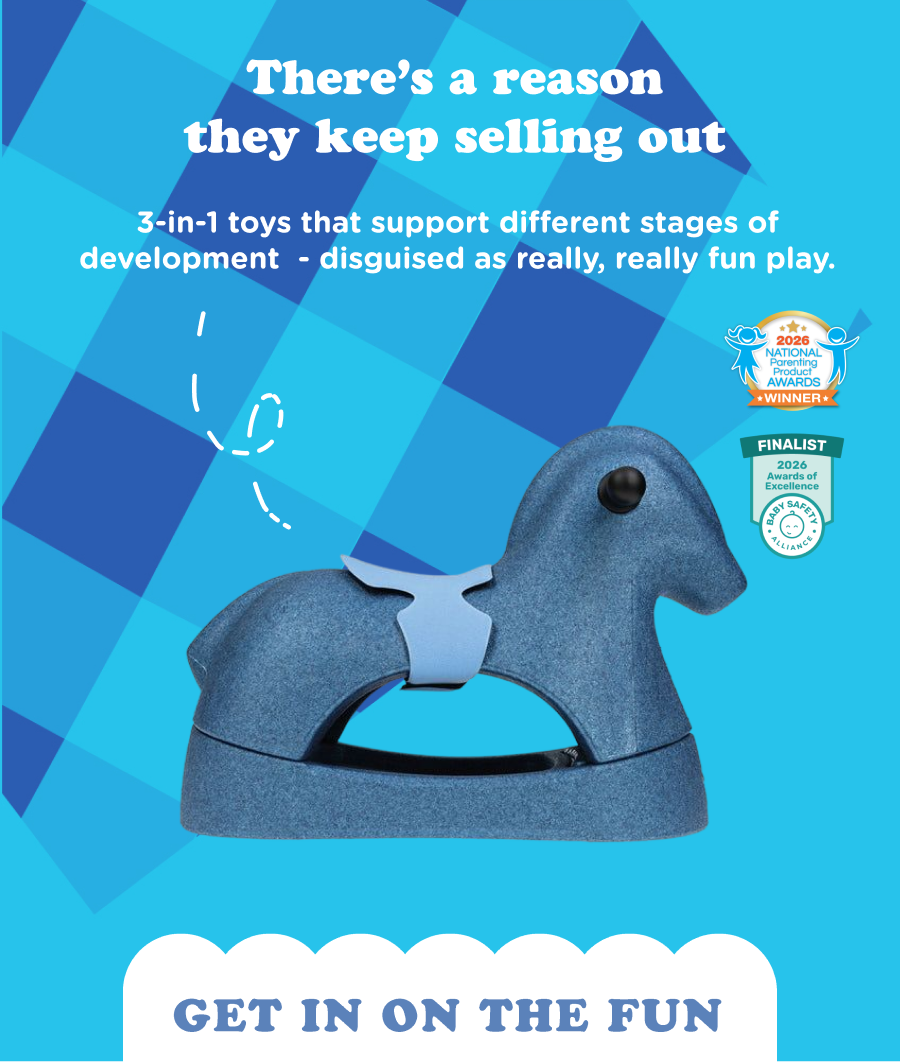 There's a reason they keep selling out. 3-in-1 toys that support different stages of development - disguised as really, really fun play. Finalist for the 2026 Awards of Excellence from the Baby Safety Alliance. 2026 National Parenting Product Awards Winner. Get in on the fun!