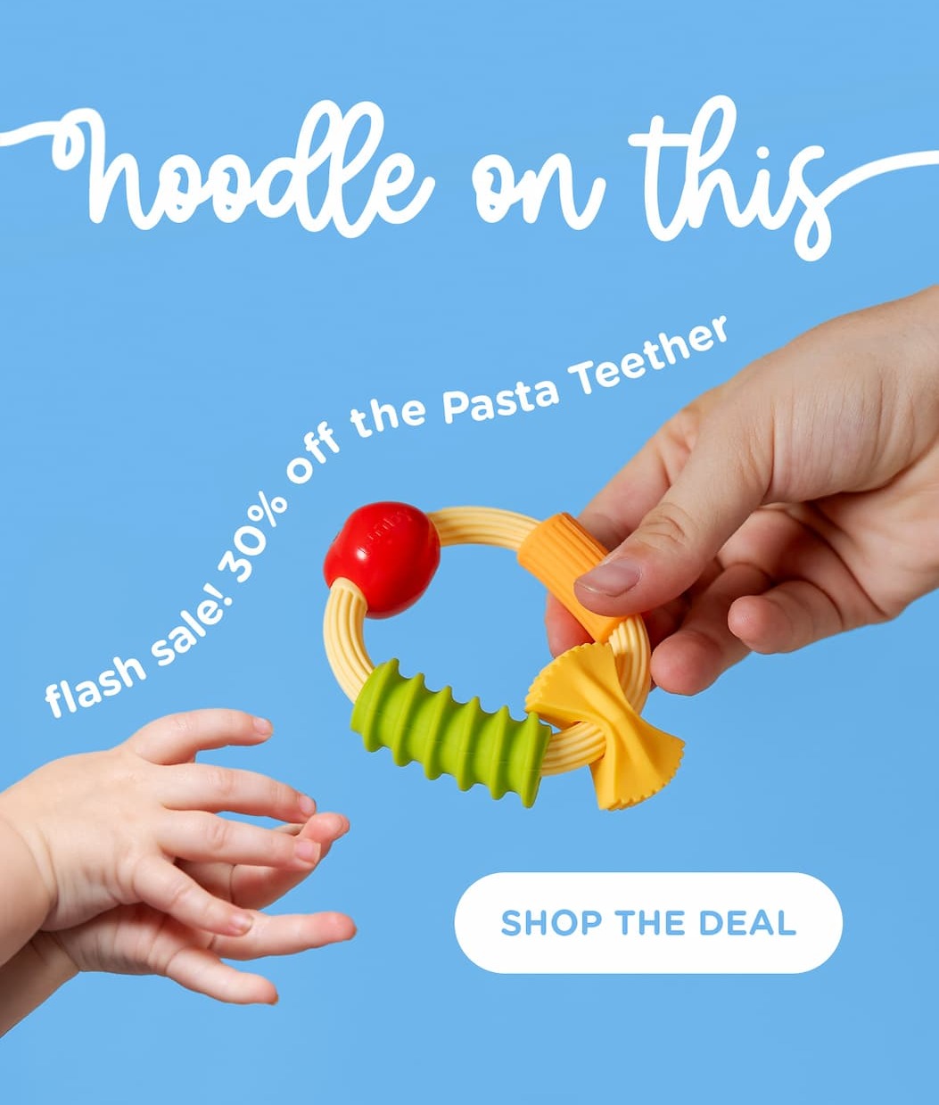 Noodle on this! Flash sale - 30% off the Pasta Teether