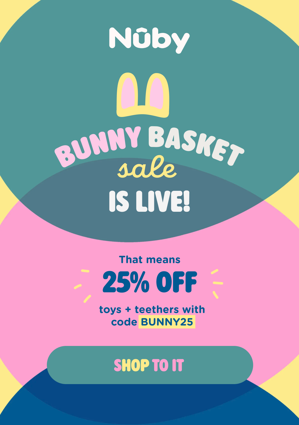 Our Bunny Basket Sale is live! Take 25% off toys and teethers with code BUNNY25. Shop to it