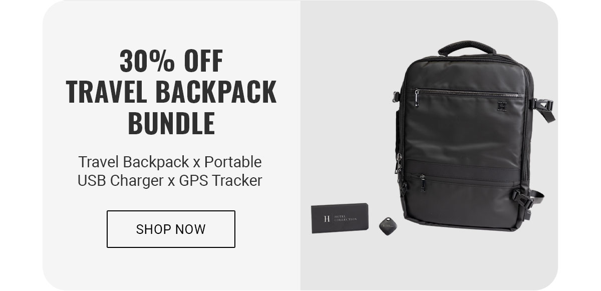 40% OFF Travel Backpack Bundle | Travel Backpack x Portable USB Charger x GPS Tracker  | Shop now