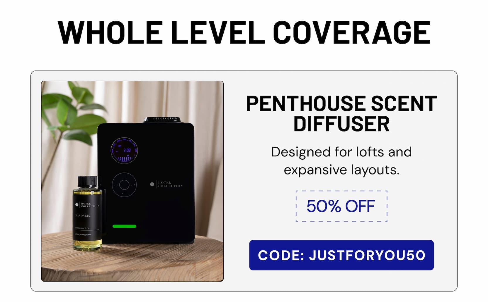 PENTHOUSE SCENT DIFFUSER | CODE: JUSTFORYOU50