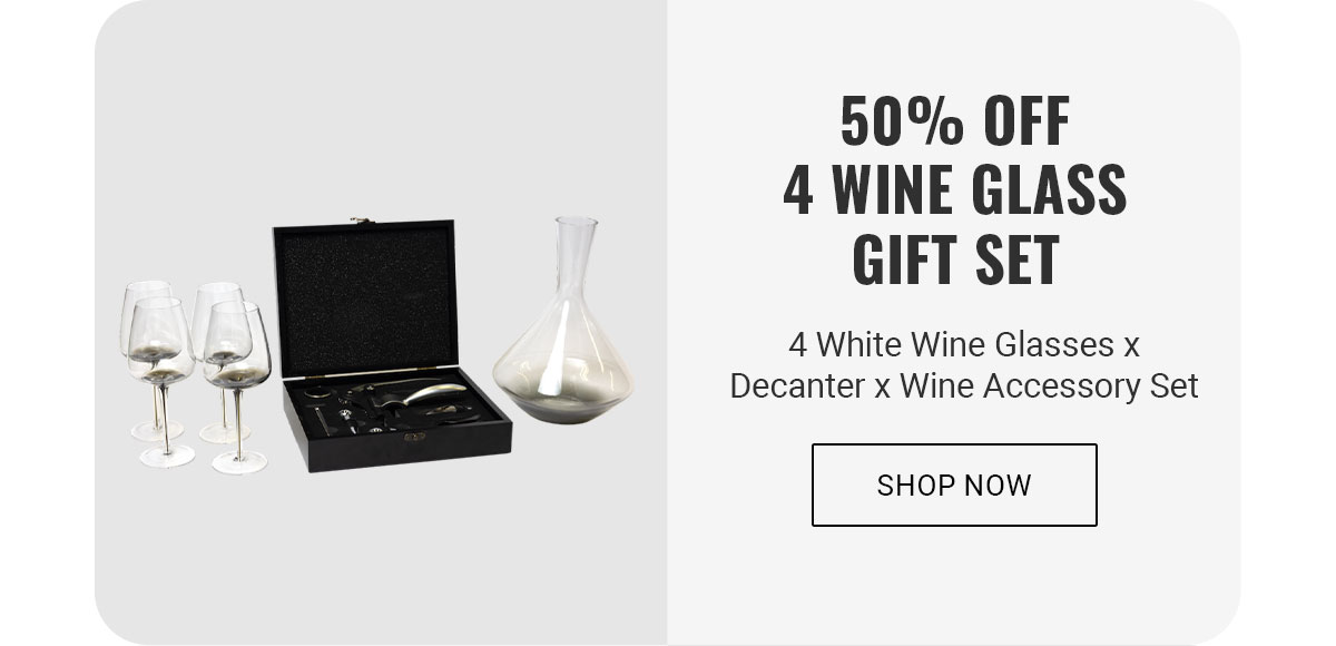 50% OFF 4 Wine Glass Gift Set | Shop now
