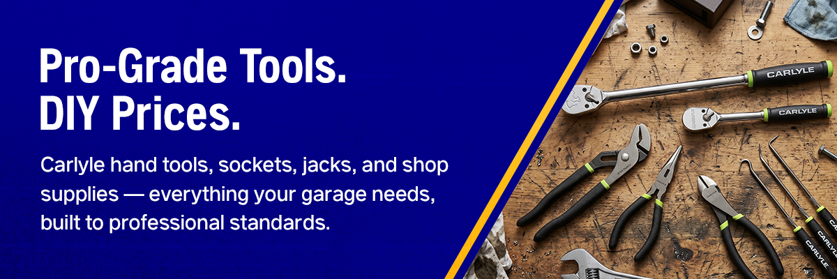 Pro-Grade Tools. DIY Prices. Carlyle hand tools, sockets, jacks, and shop supplies — everything your garage needs, built to professional standards. 
