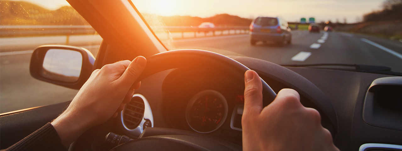 Hands on steering wheel