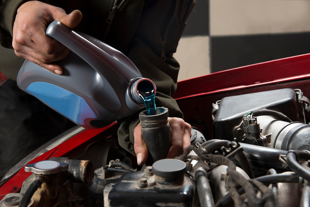 Coolant being added