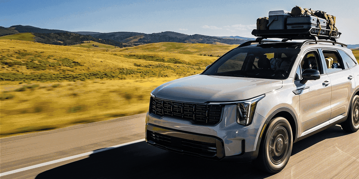 Car Driving on road. Pack Smart. Save Big.