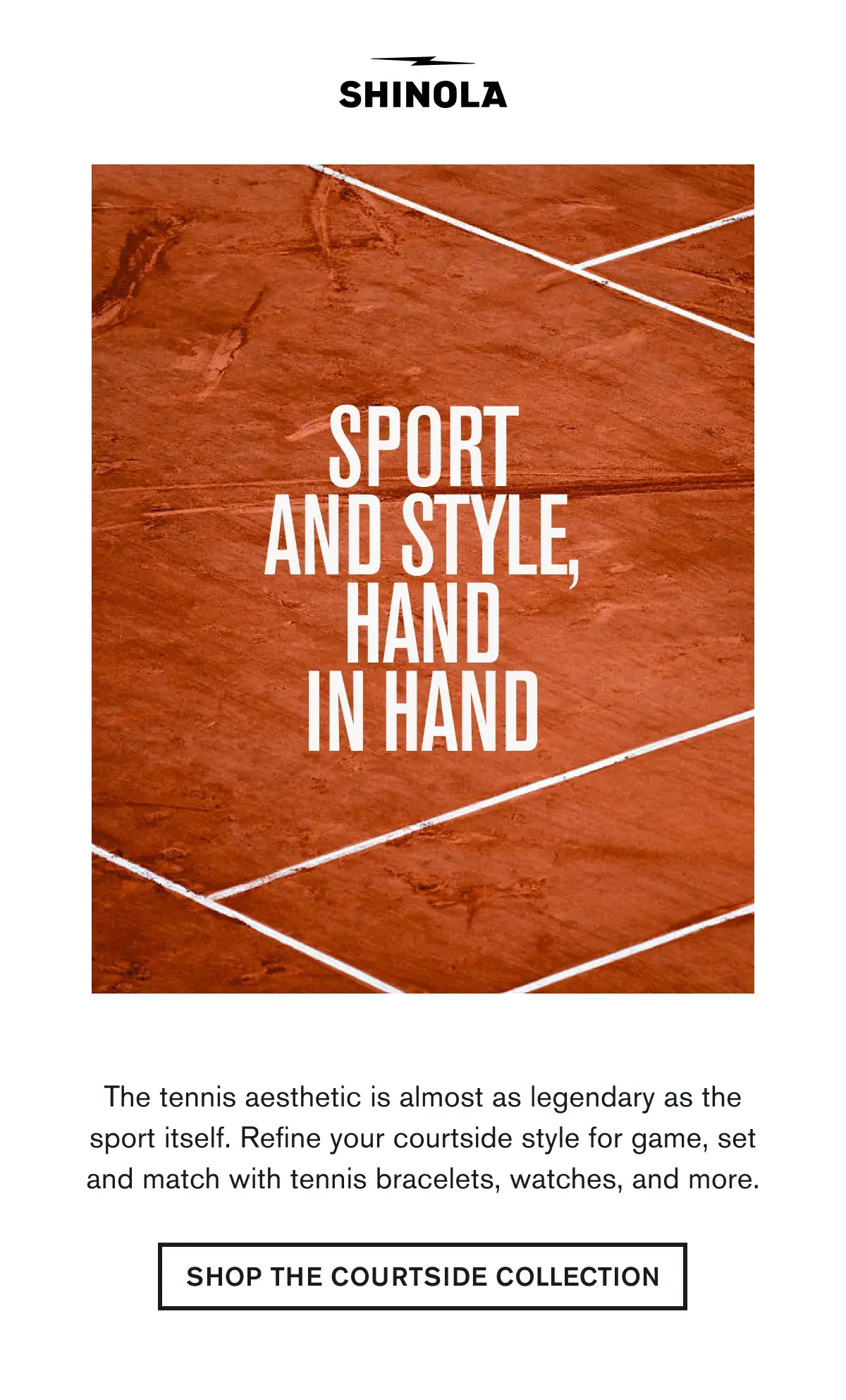 SPORT AND STYLE, HAND IN HAND | The tennis aesthetic is almost as legendary as the sport itself. Refine your courtside style for game, set and match with tennis bracelets, watches, and more. | SHOP THE COURTSIDE COLLECTION