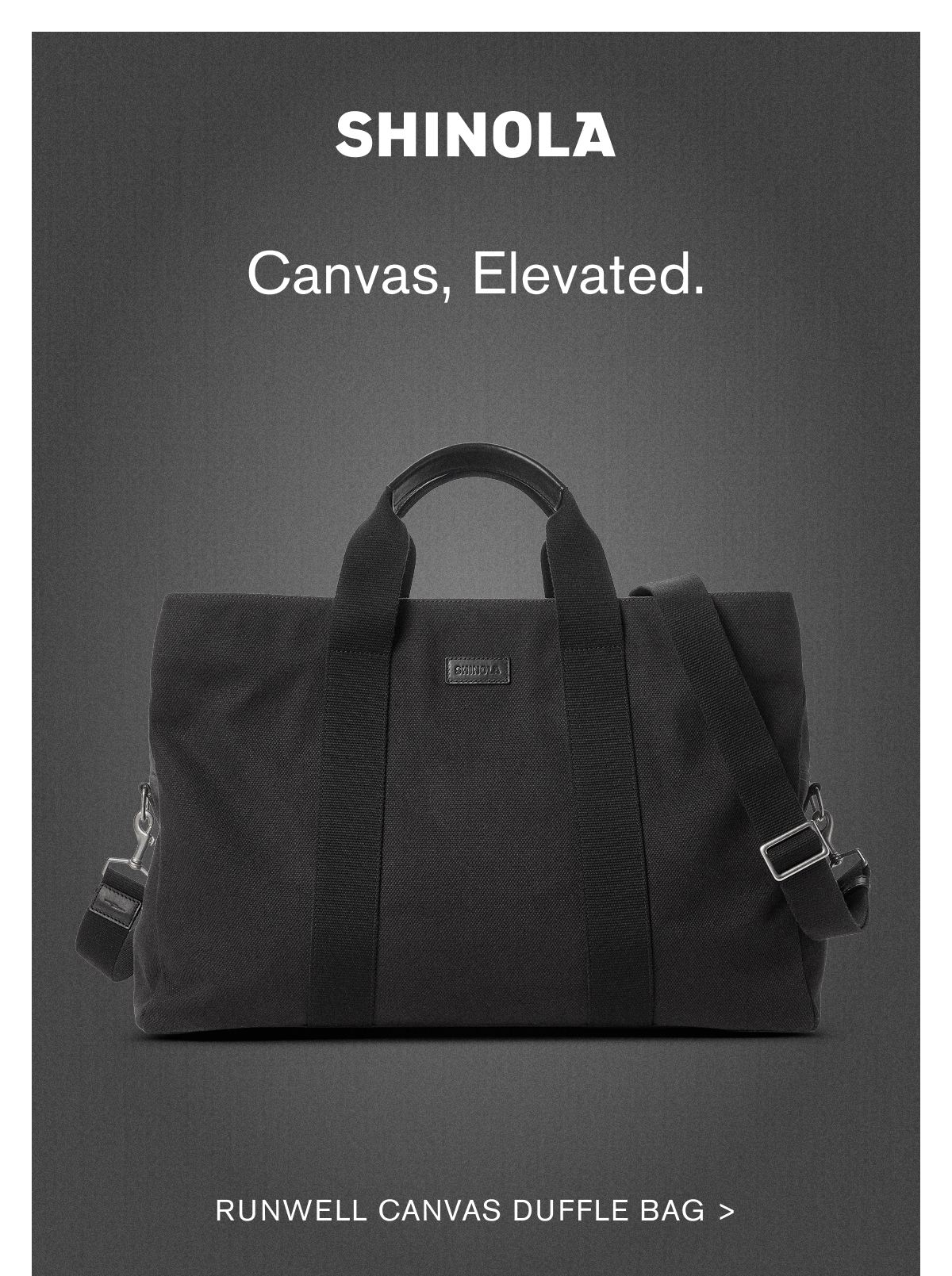 RUNWELL CANVAS DUFFLE BAG >