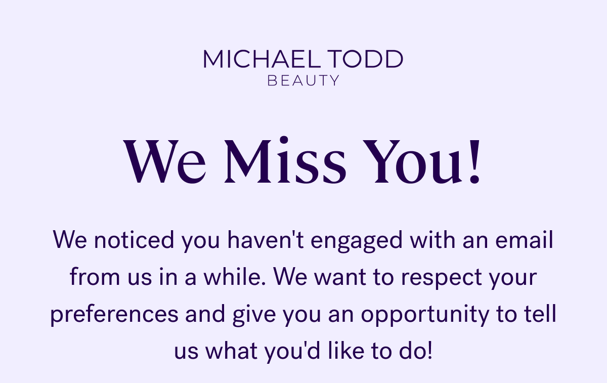 We Miss You! Come back & get 20% off your next order