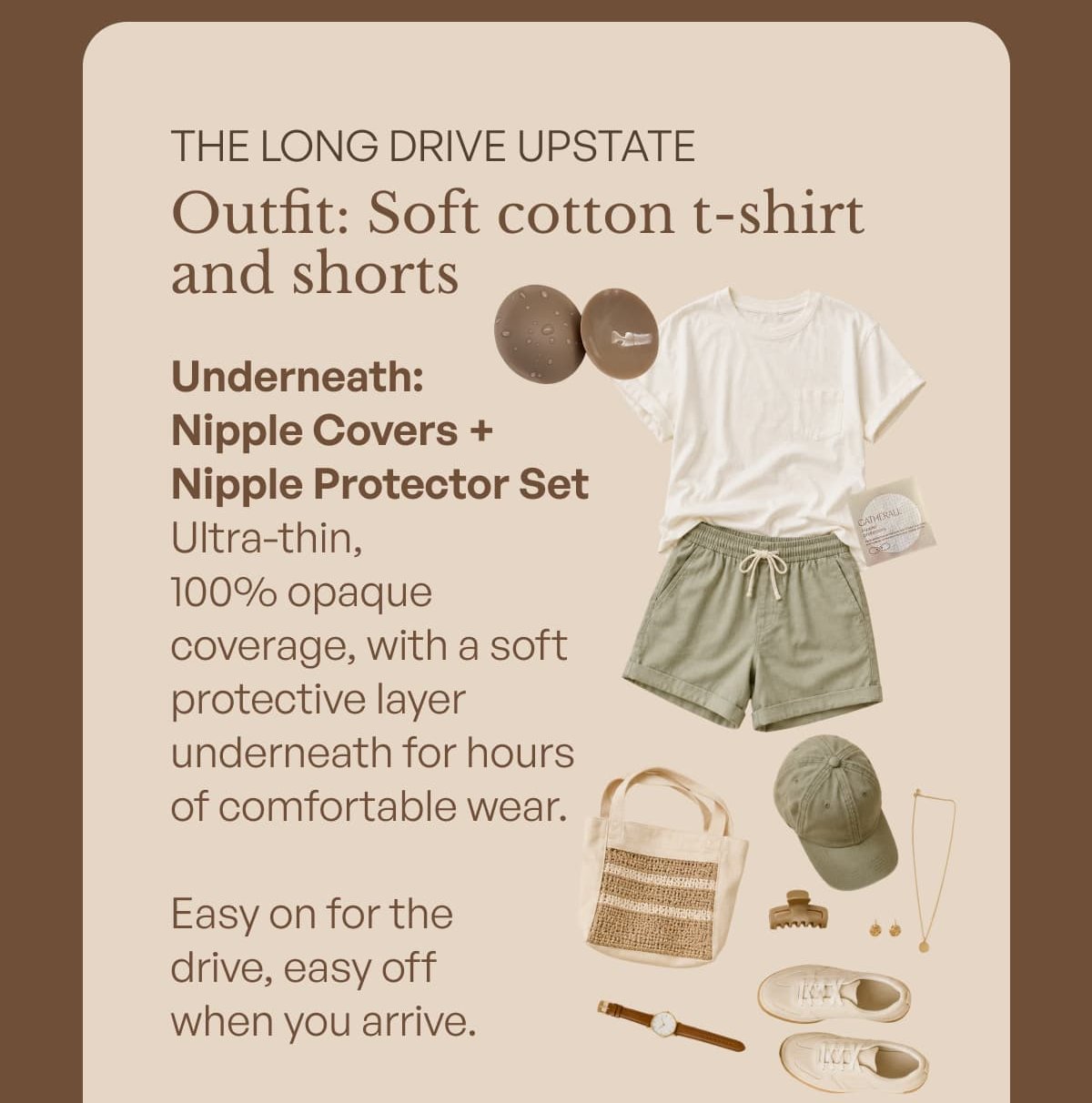 THE LONG DRIVE UPSTATE Outfit: Soft cotton t-shirt and shorts