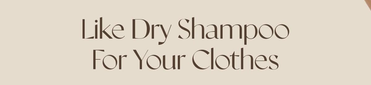 Like Dry Shampoo For Your Clothes