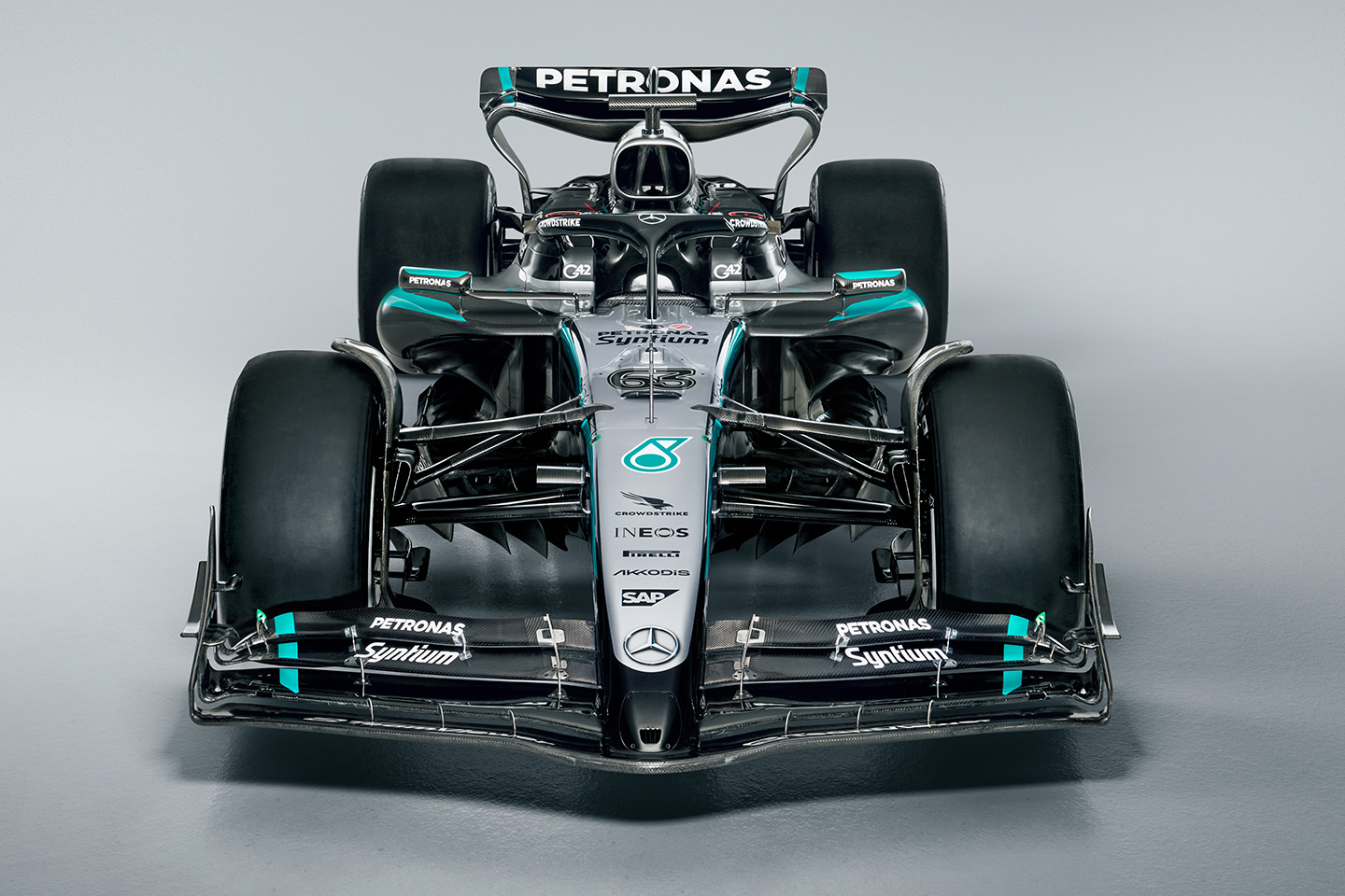 Mercedes-AMG F1 W16 machine revealed at testing 2025