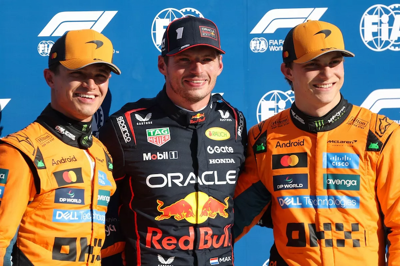 Lando Norris, Max Verstappen, Oscar Piastri