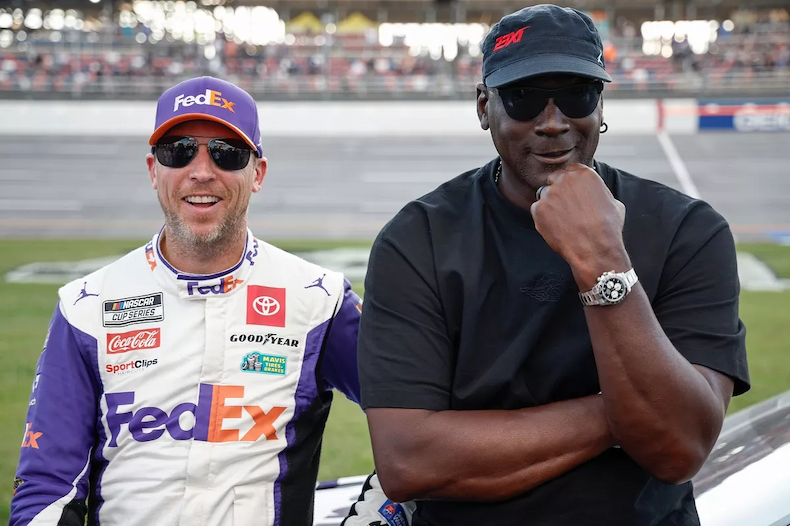 Michael Jordan and Denny Hamlin