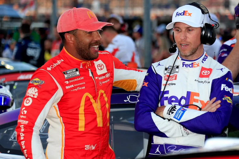 Bubba Wallace and Denny Hamlin