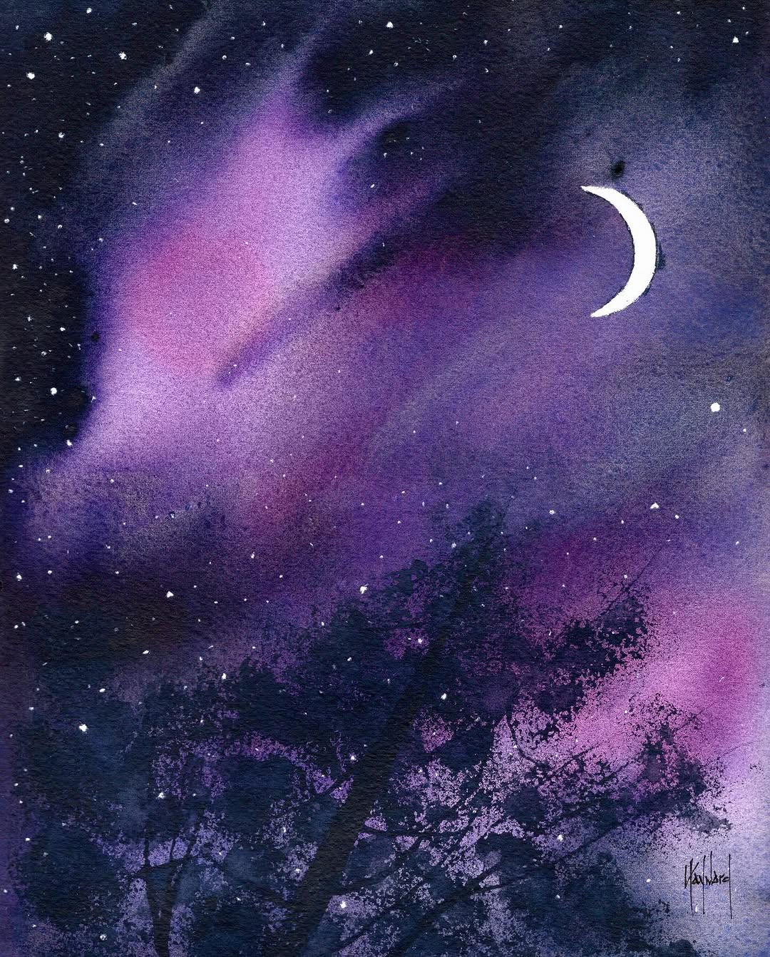 All I Need is a Sliver of Light Original Watercolor and Ink Painting