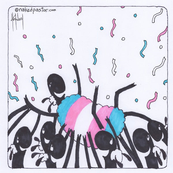Trans Mosh Original Cartoon Drawing
