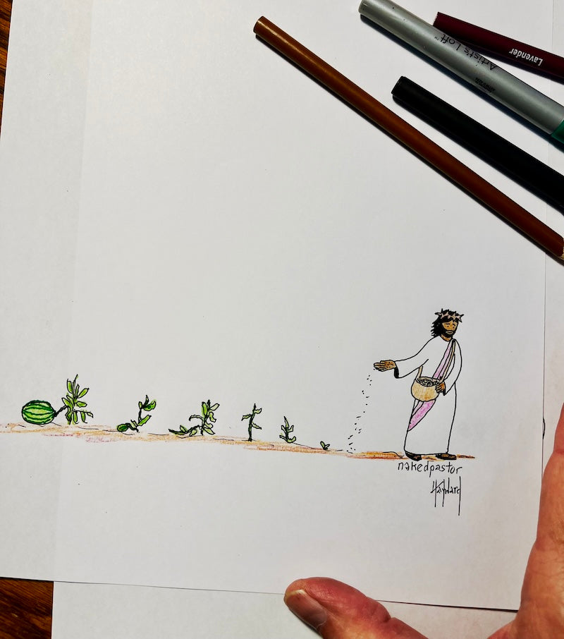 Jesus Sows Watermelon Seeds 