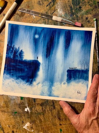 I'm Fine Where I Am Original Watercolour Painting
