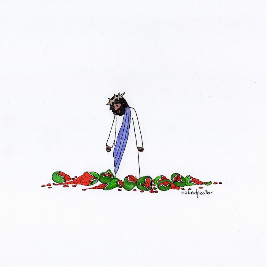 Jesus among the watermelons
