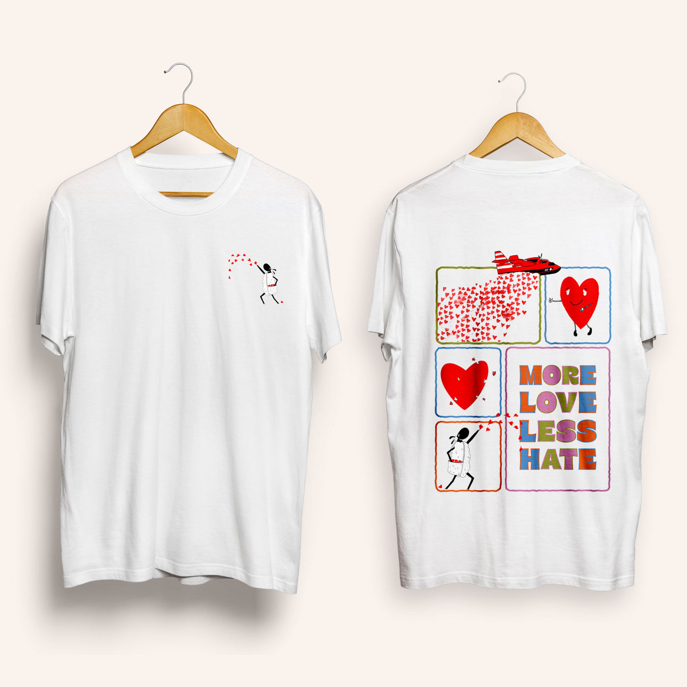 More Love, Less Hate Front and Back Tee