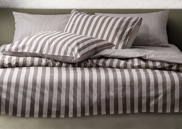 Aubergine Stripe Renforcé bomuld