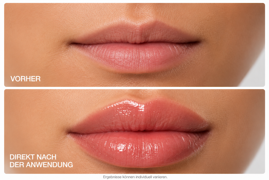Smileful Lip Plumper – Vorher und direkt nach der Anwendung
