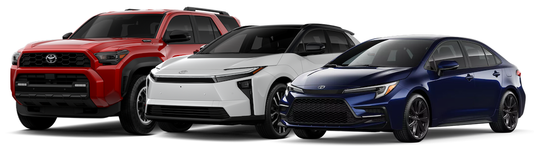 toyota 4runner, bZ, and corolla