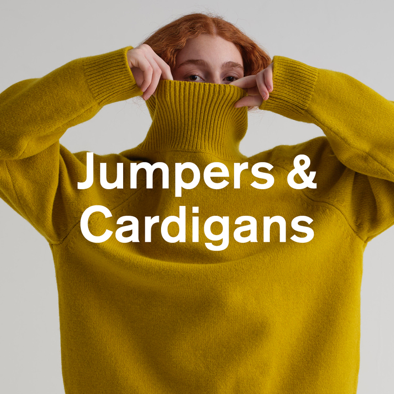 "Jumpers & Cardigans" Model wearing a Jo Gordon jumper