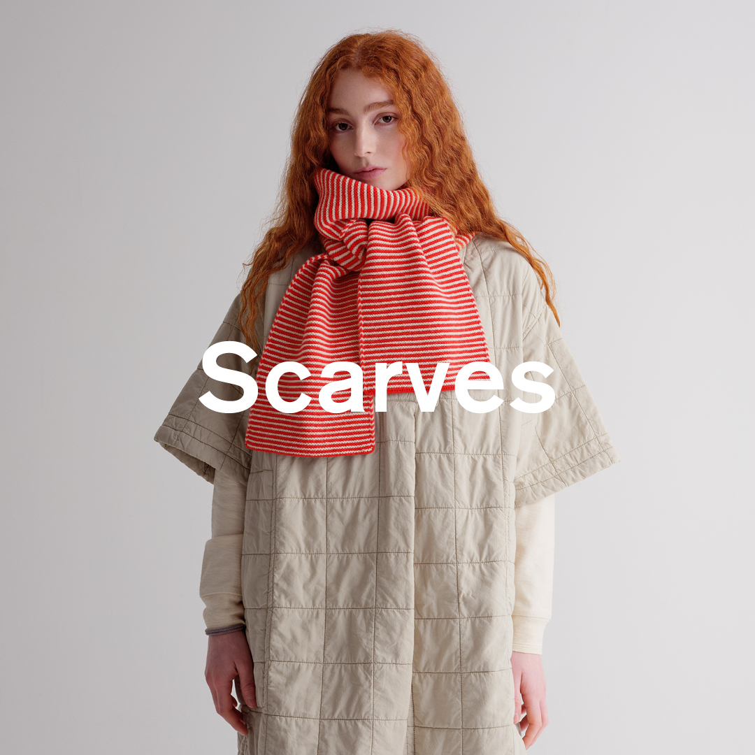 "Scarves" Model wearing a Jo Gordon striped scarf