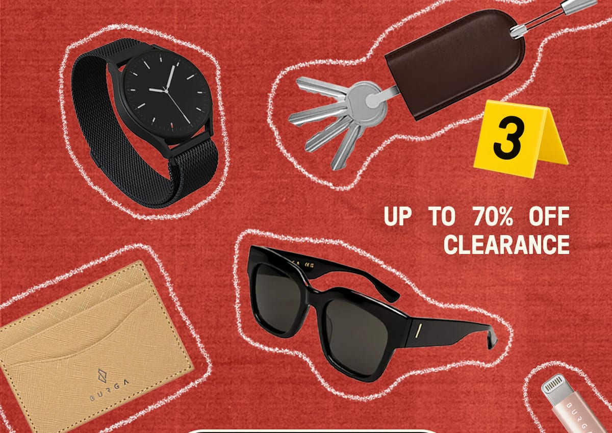 Sunglasses and a watch; up to 20% off accessories.