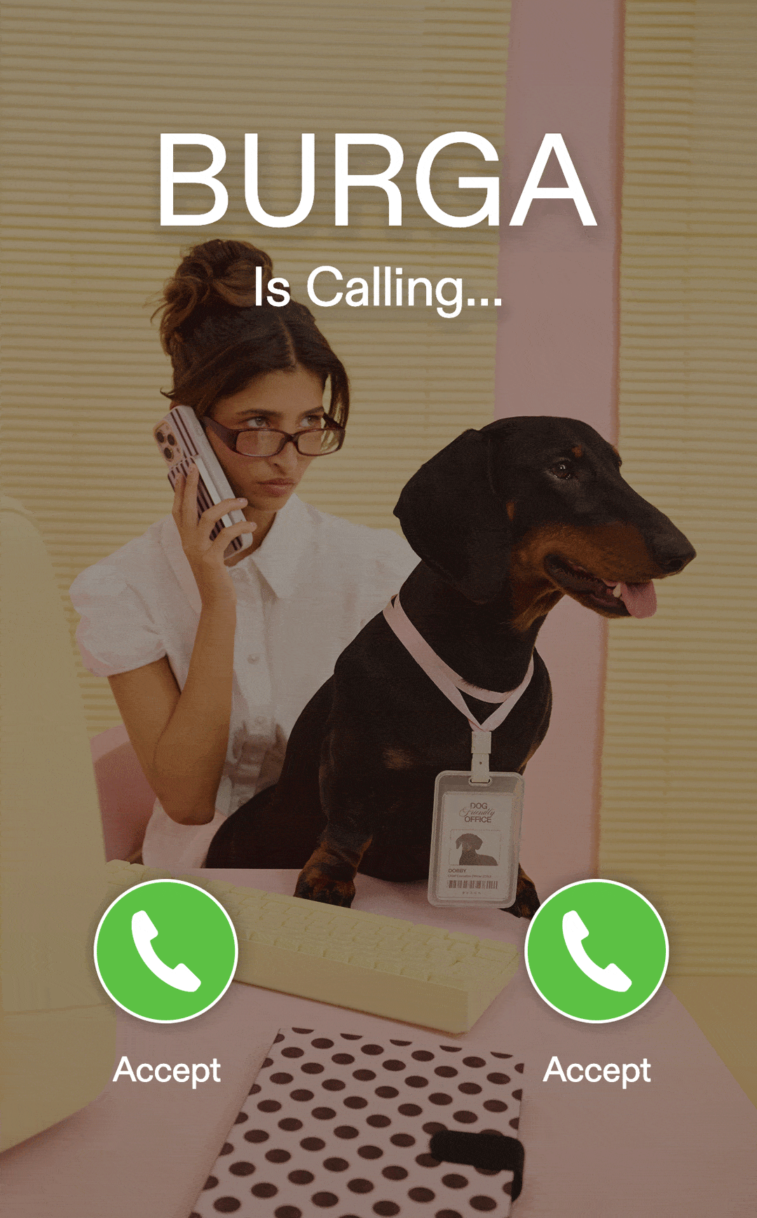 BURGA Is Calling…  {image}  Accept | Accept