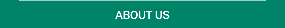 Text: ABOUT US in bold white letters on a green background.