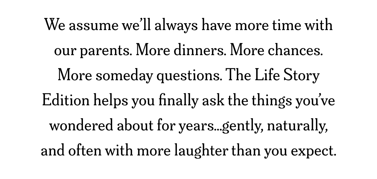We assume we’ll always have more time with our parents. More dinners. More chances. More someday questions.