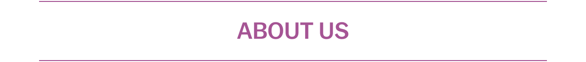 Text header: ABOUT US in purple on a white background.