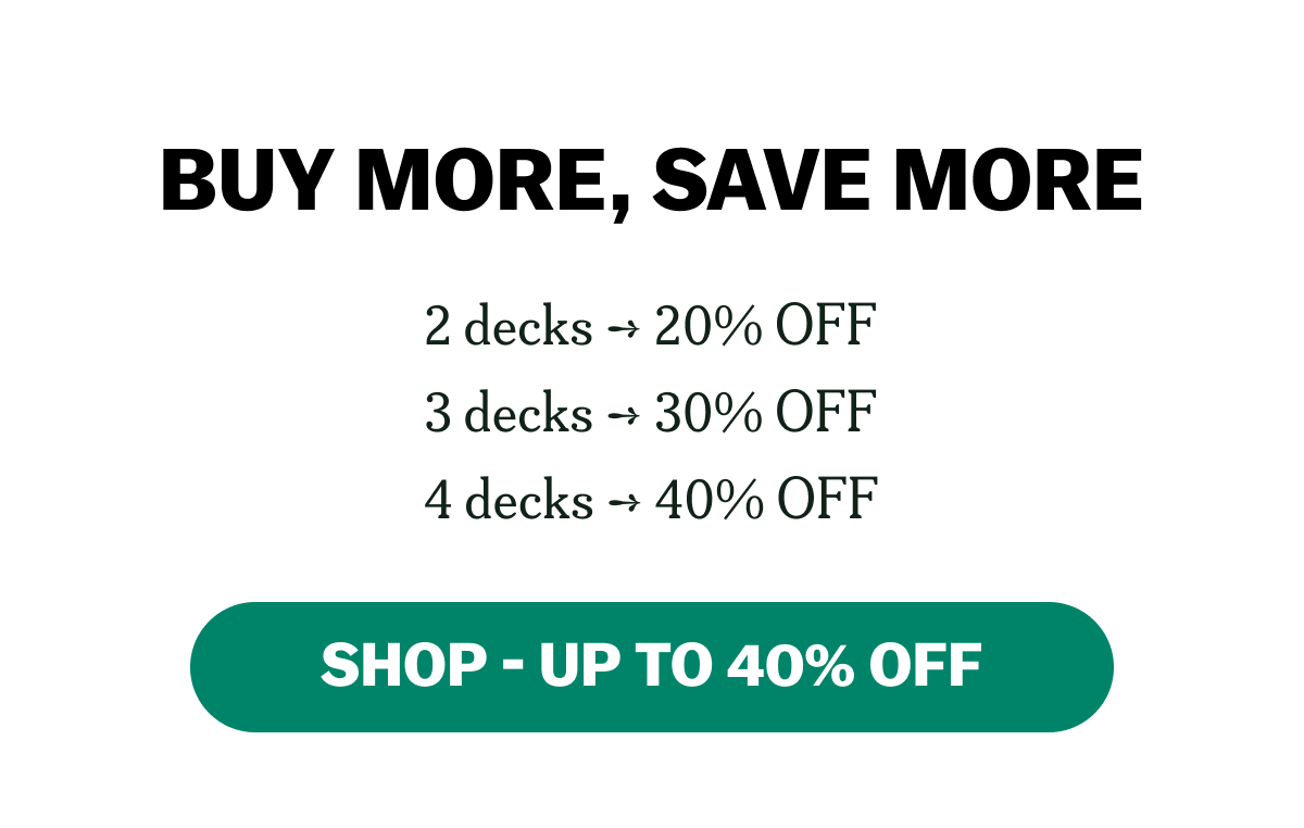 Promotional offer: Buy more decks for discounts up to 40% off.