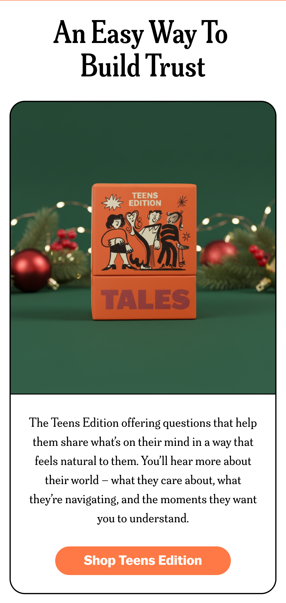 An easy way to build trust | Shop Teens Edition