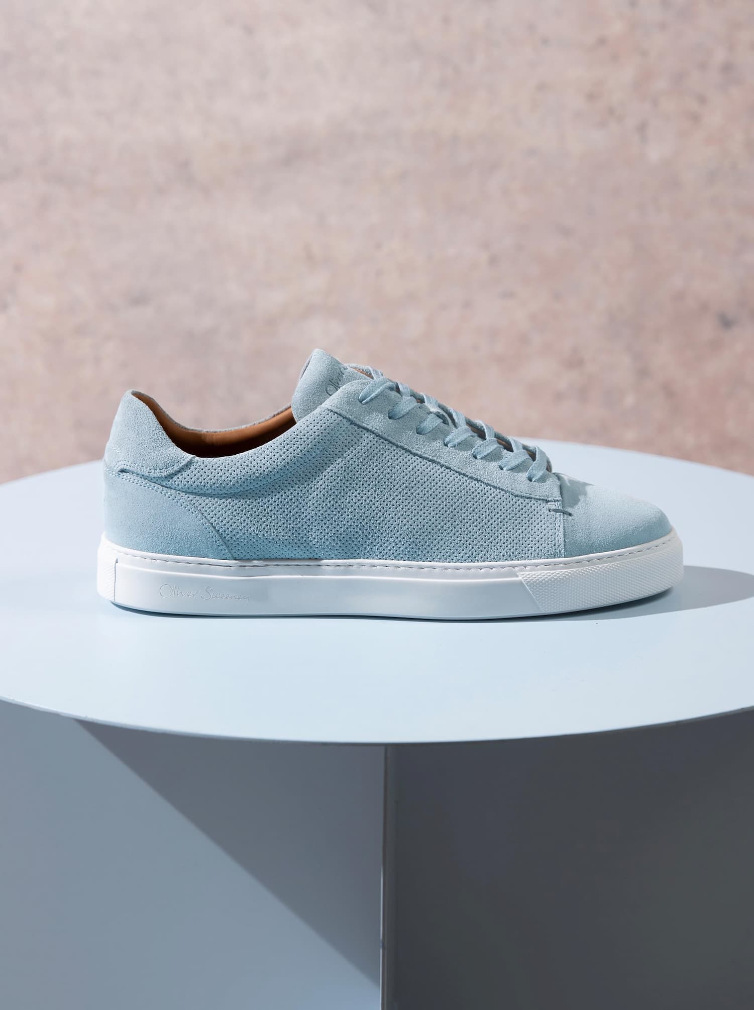 calf leather and suede trainers