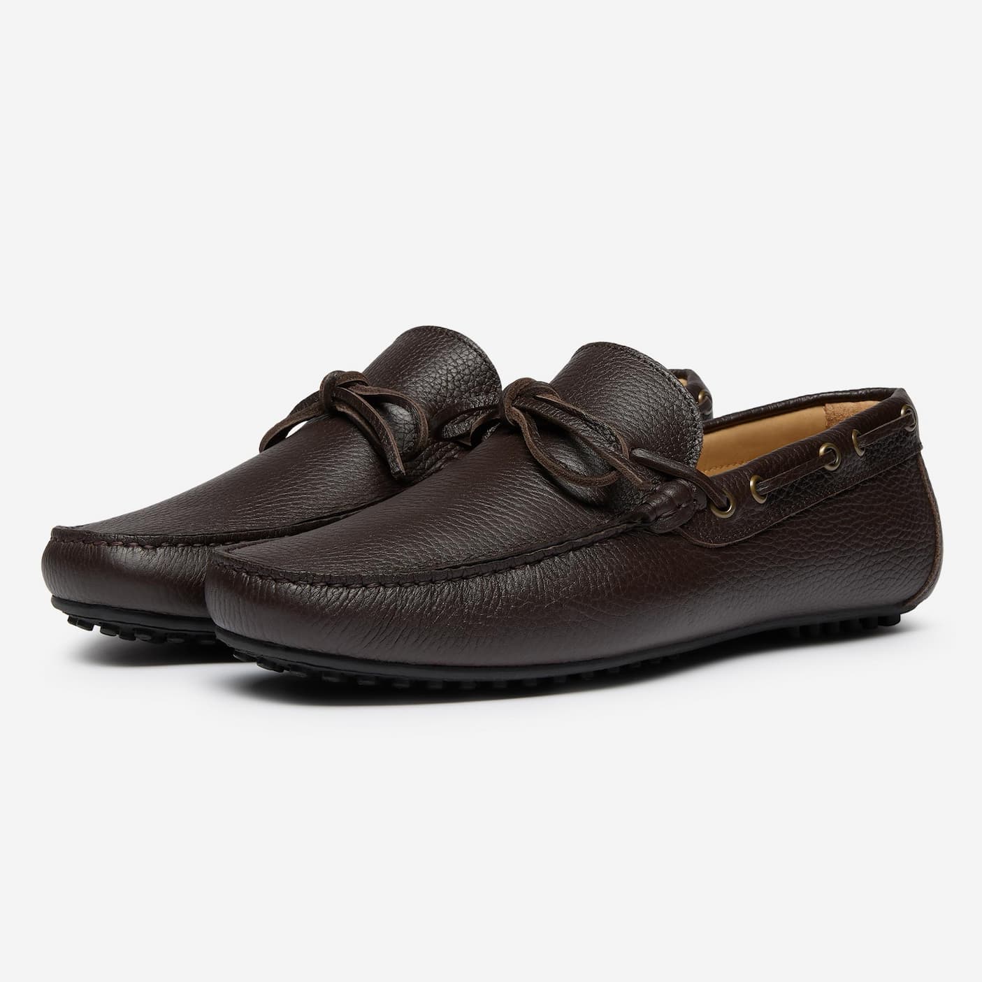 cano brown leather driving shoes