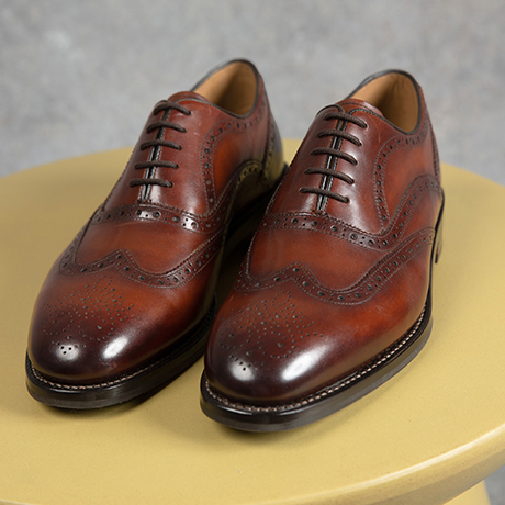 Hunstanton Dark Tan Hand Antiqued Calf Leather Oxford Shoes