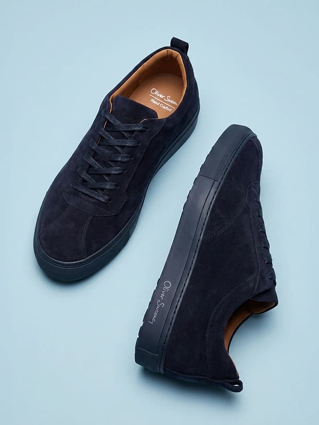 ermida navy suede cupsoel trainers